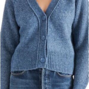 Women's Steve Madden Blue V-Neck Cardigan Sweater